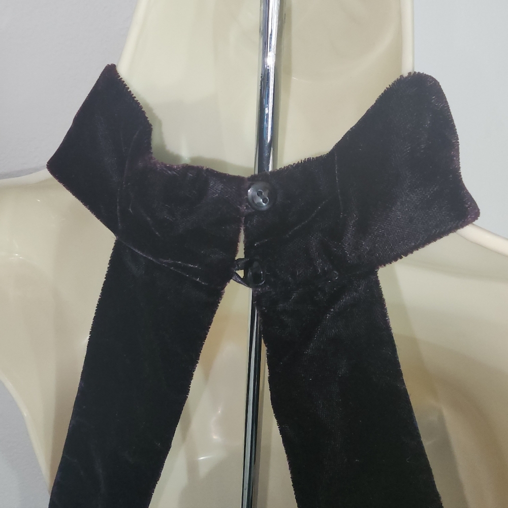 Scott McClintock Dress Vintage Velvet Faux Pearl And Lace Choker Black Size 4 - Picture 12 of 14